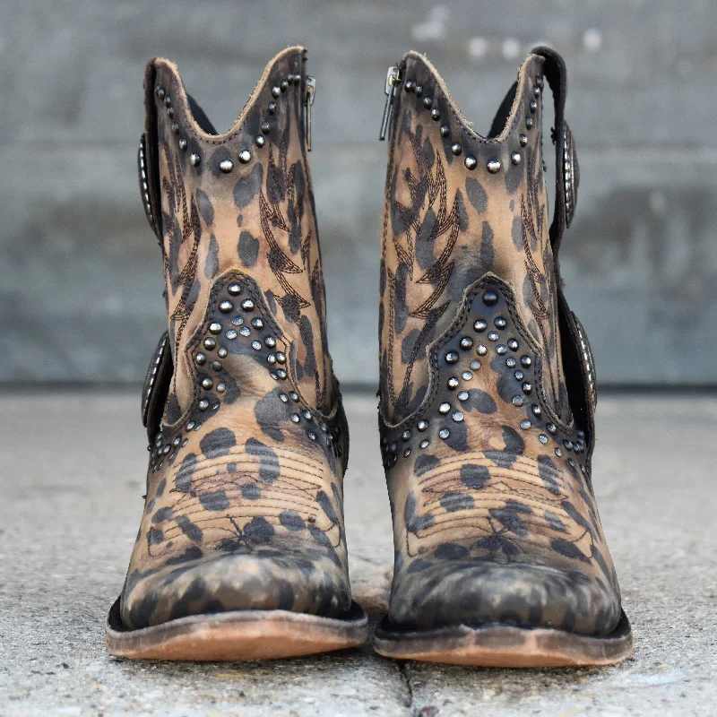 Buckled In Leopard Leather Bootie*