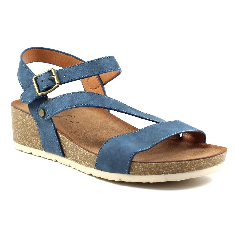 Lunar Womens/Ladies Cluster Wedge Sandals