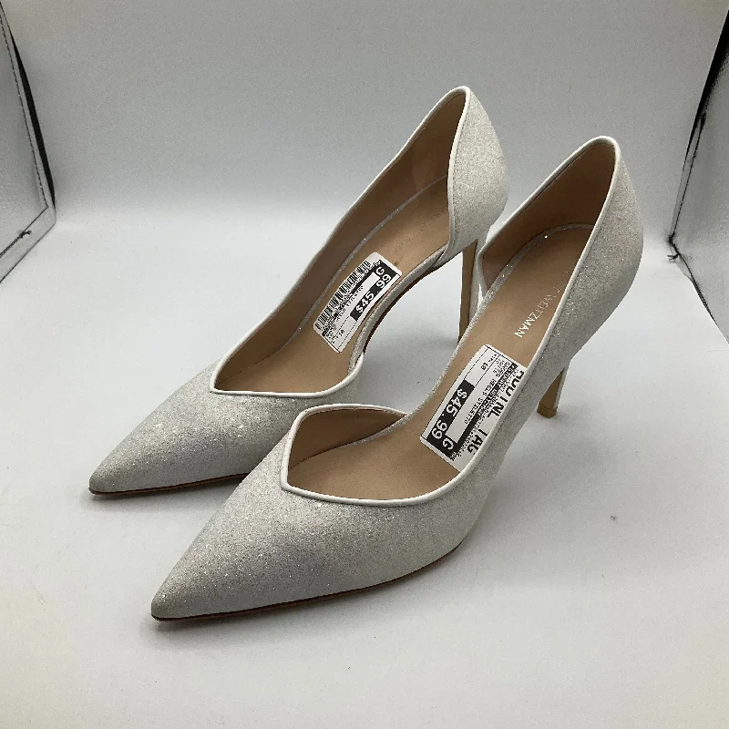 White Shoes Heels Stiletto Stuart Weitzman, Size 10