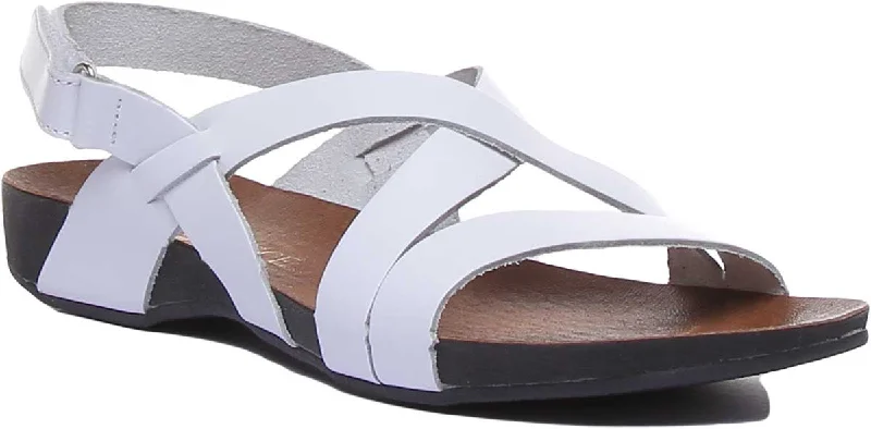 7190 Strappy Leather Sandal In White