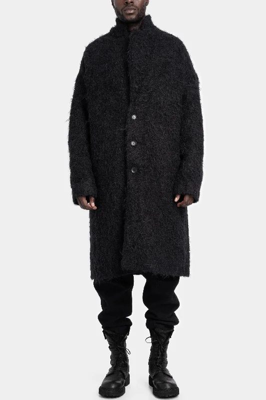 Rain JacketsLong buttoned alpaca / wool coat