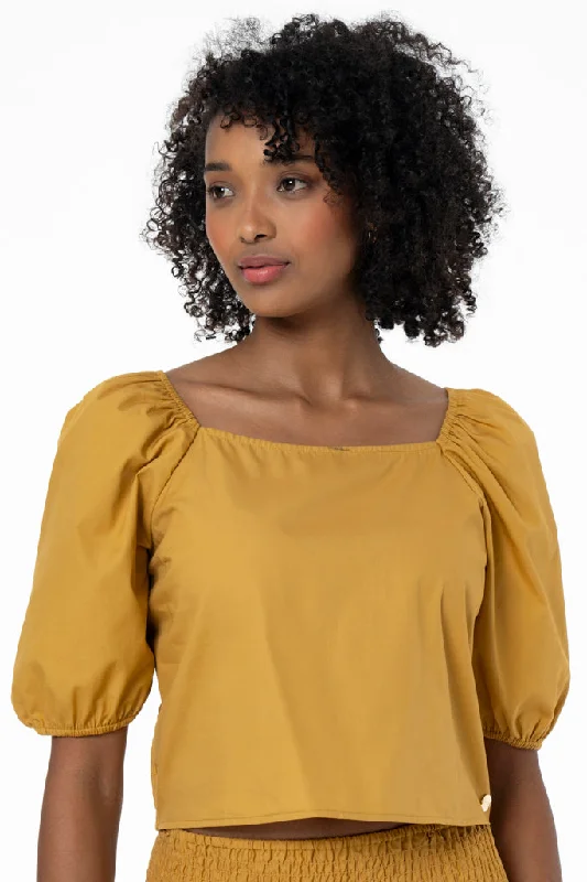 Puff Sleeve Top _ 141543 _ Amber