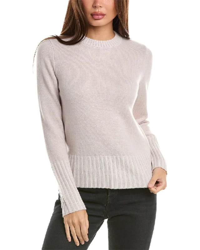 Forte Cashmere Plaited High Rib Crew Cashmere Sweater