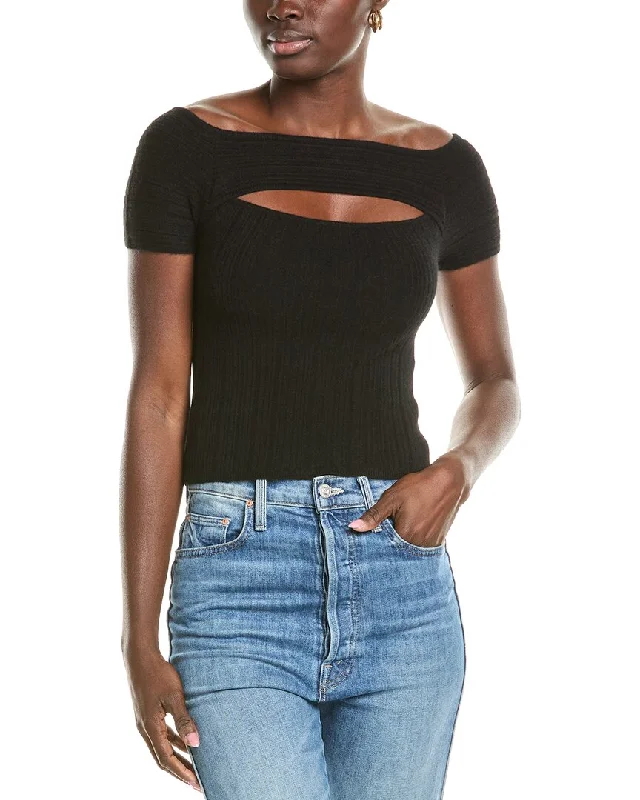 NAADAM Cutout Off-The-Shoulder Cashmere Top