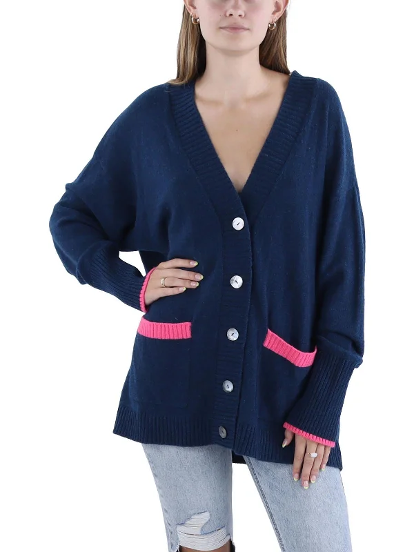 Womens Ribbed Button Down Cardigan Sweater