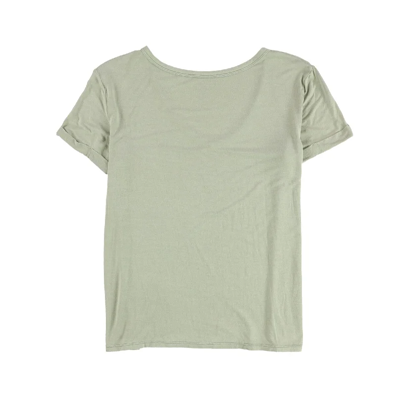 American Eagle Womens Rolled Sleeves Basic T-Shirt, Green, Small