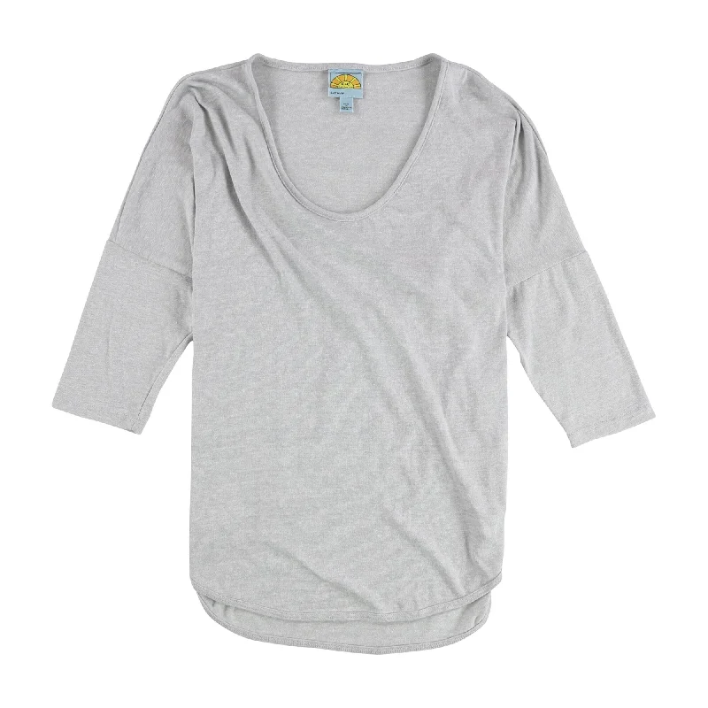 C&C California Womens Solid Basic T-Shirt, Grey, Small