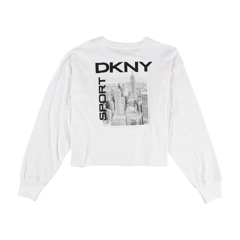 DKNY Womens Boston Red Sox Long Sleeve Graphic T-Shirt, White, Small