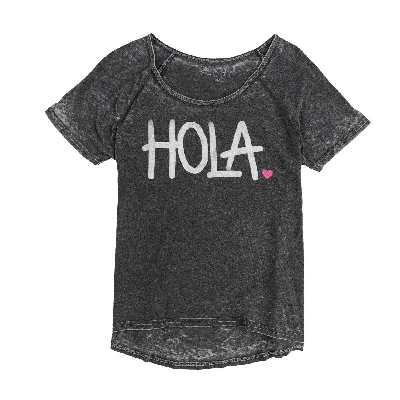 Dreamr Womens Hola Graphic T-Shirt, Grey, Large