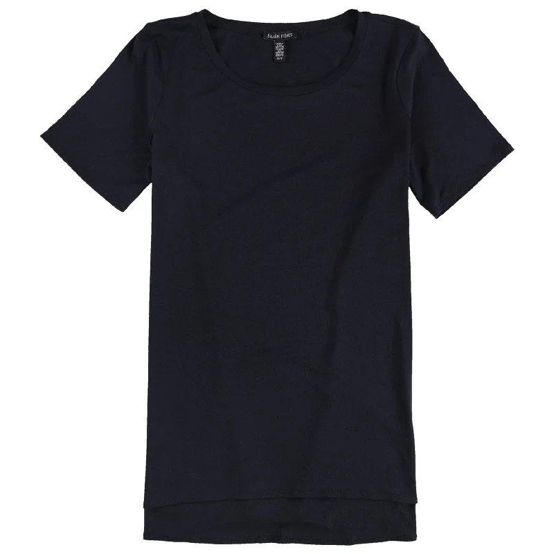 Eileen Fisher Womens Solid Basic T-Shirt, Blue, X-Small