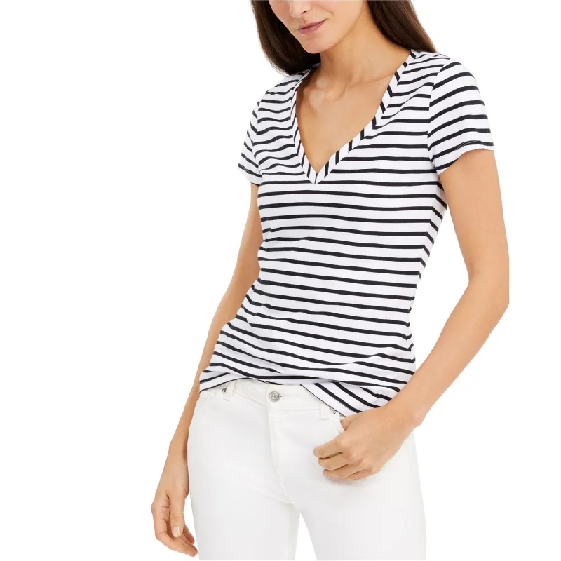 I-N-C Womens Striped Basic T-Shirt