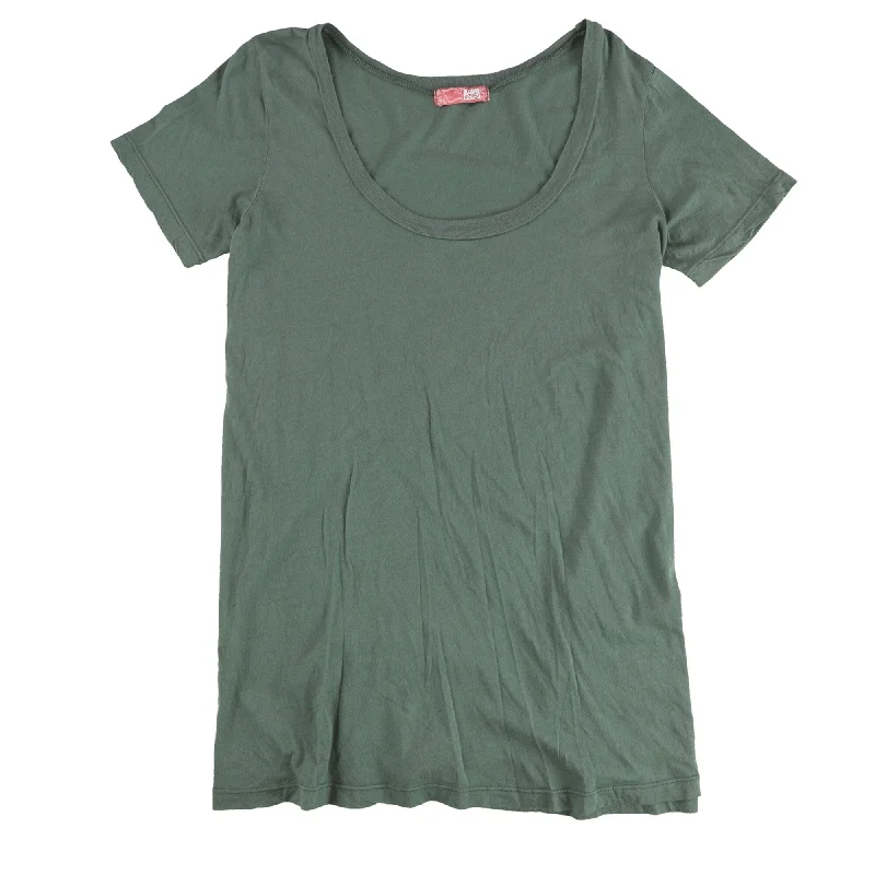 Lux Womens Solid Basic T-Shirt, Green, Large