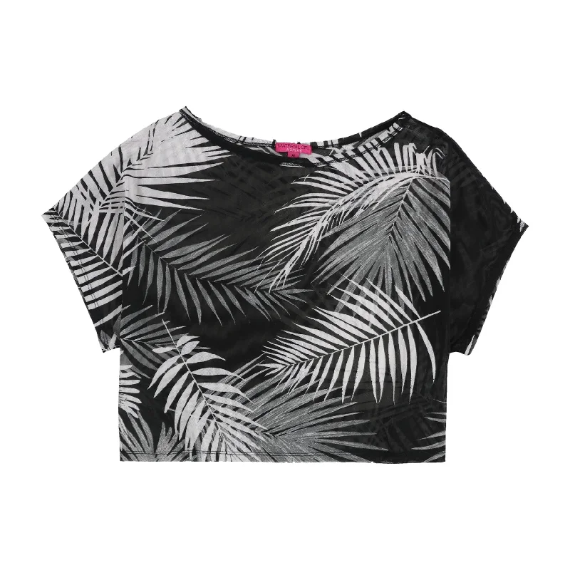 Material Girl Womens Tropical Graphic T-Shirt, Black, X-Large