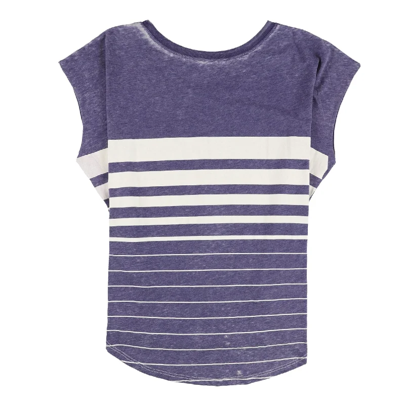 Mouchette Womens Striped Burnout Basic T-Shirt