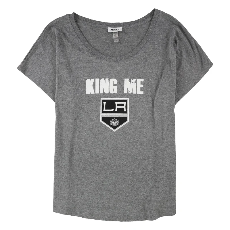 Rinky Womens King Me LA Kings Graphic T-Shirt, Grey, Large