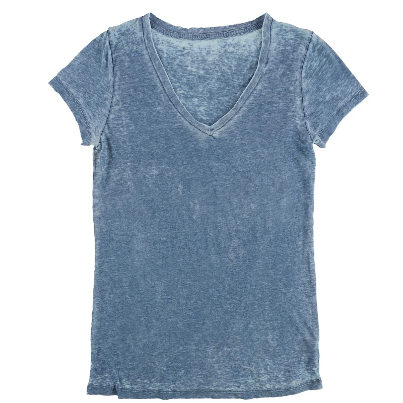 Tags Weekly Womens Two Tone Basic T-Shirt, Blue, Medium