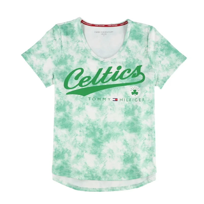 Tommy Hilfiger Womens Celtics Graphic T-Shirt, Green, Small