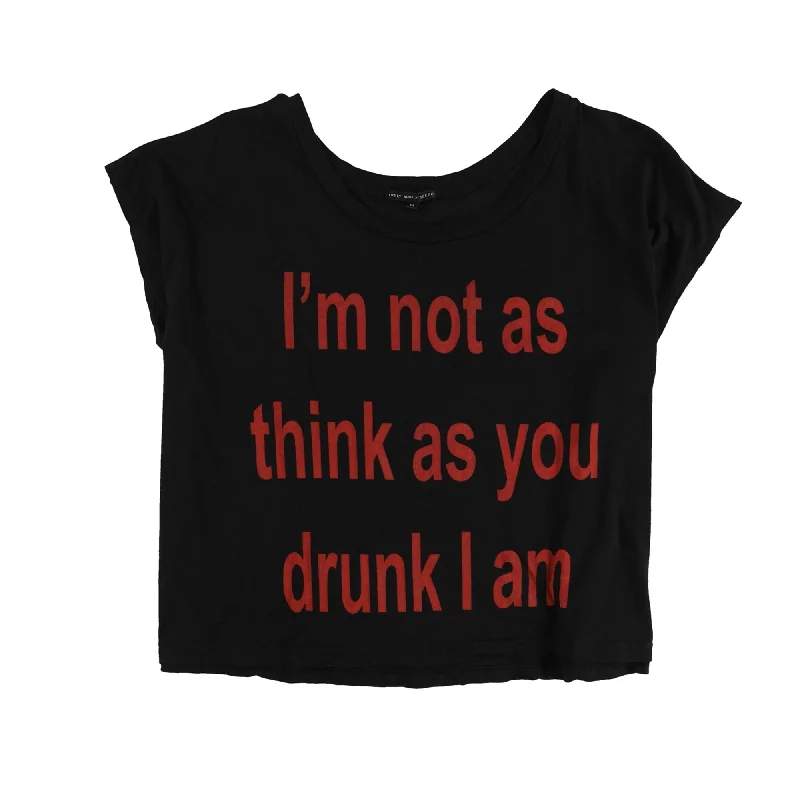 TRULY MADLY DEEPLY Womens I'm Not As Graphic T-Shirt, Black, Medium