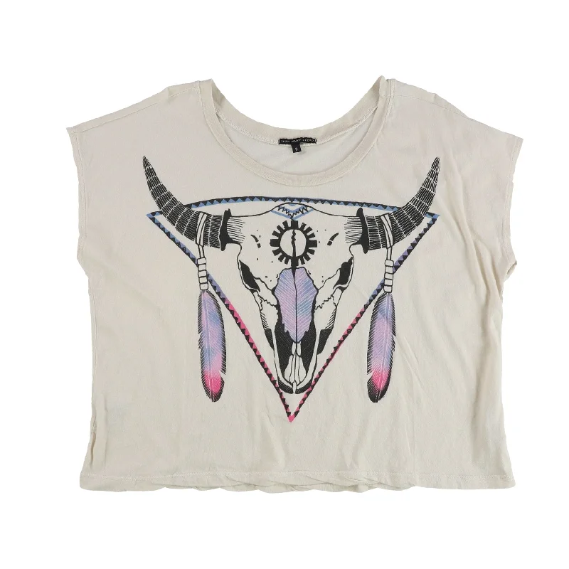 TRULY MADLY DEEPLY Womens Longhorns Skull Graphic T-Shirt, Multicoloured, Small