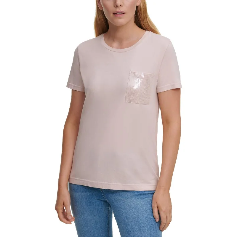 Womens Pocket Sequined T-Shirt