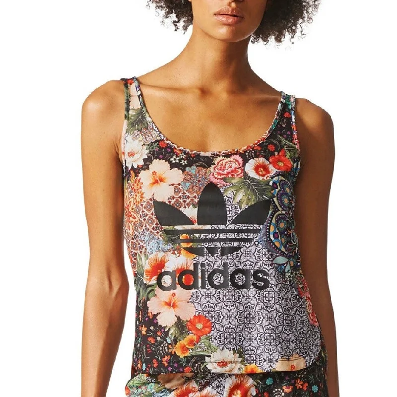 Adidas Women's Jardim Printed Tank Top Multicolor Size Medium - Black