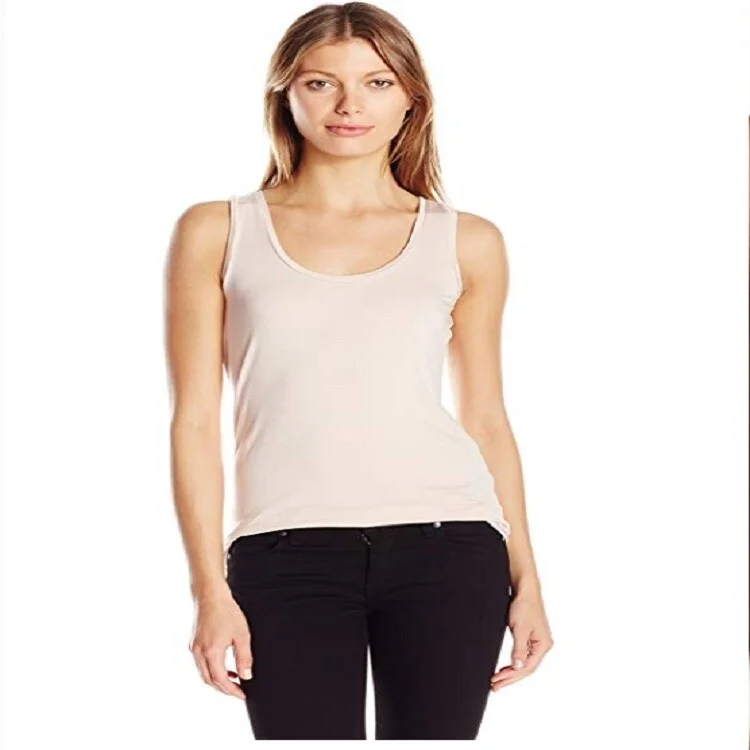 Calvin Klein Women's Epic Knit High-low Tank Top Bone Size Medium - Pink