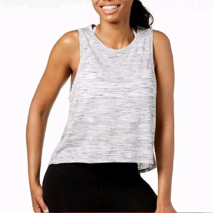 Calvin Klein Women's Epic Knit High-low Tank Top Pulse Heather Size Medium - Grey