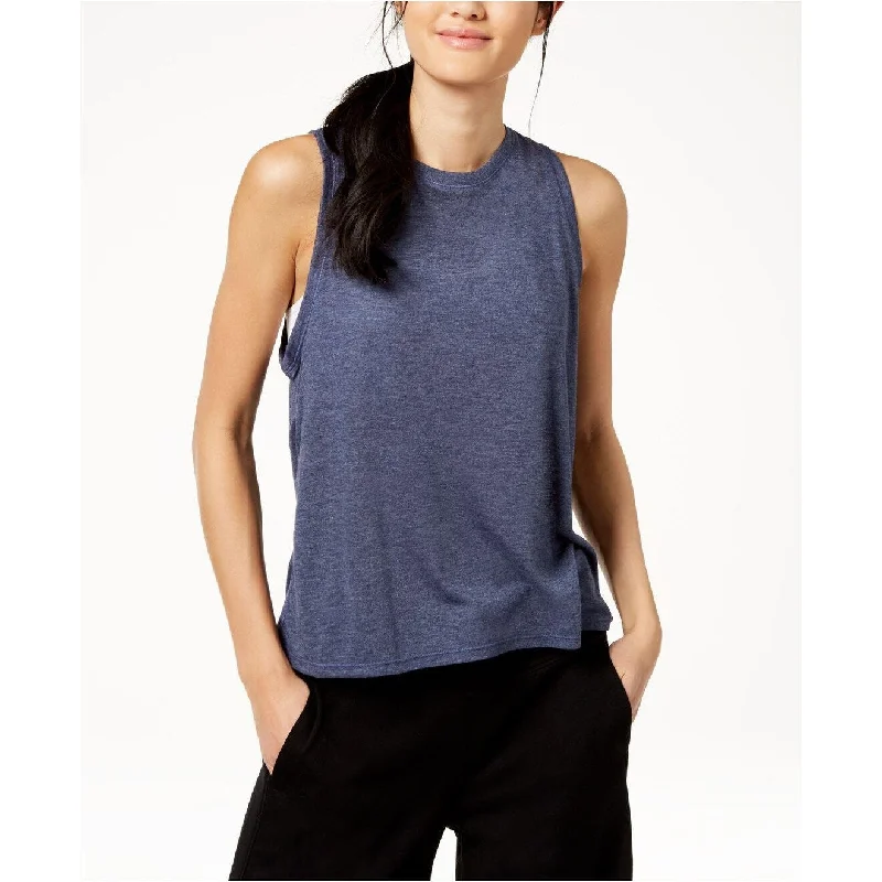 Calvin Klein Women's Epic Knit High-low Tank Top Stonewash Heather Size Medium - Blue