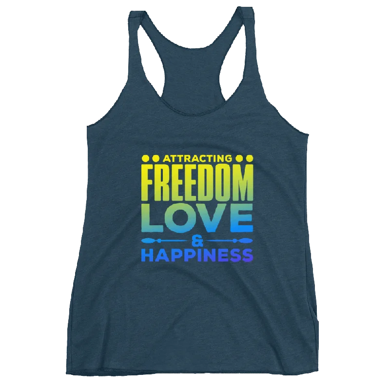 Freedom - Love - Happiness: Women's Racerback Tank