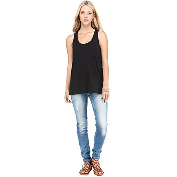 Lauren Ralph Lauren Sheer-Hem Jersey Tank Top, Black, M