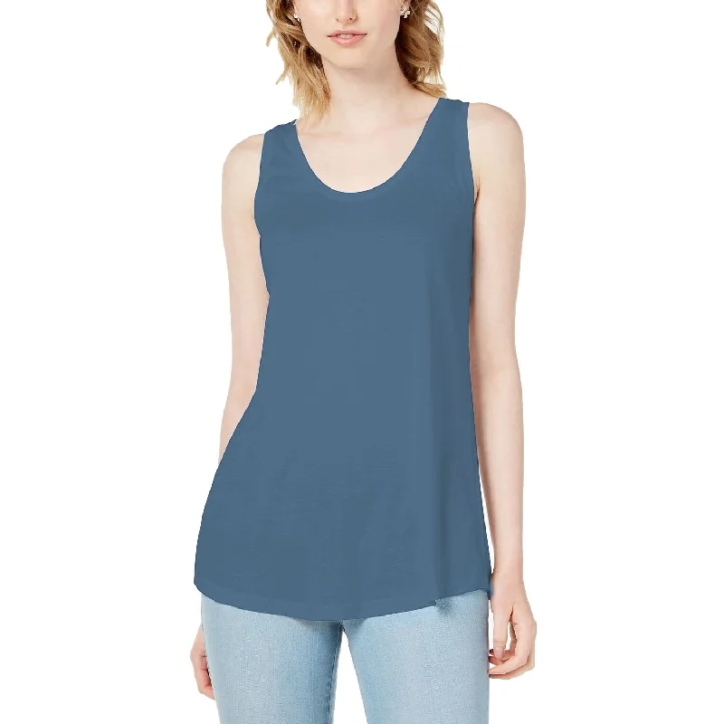 Maison Jules Women's Scoop Neck Tank Blue Fog Size Extra Small - X-Small