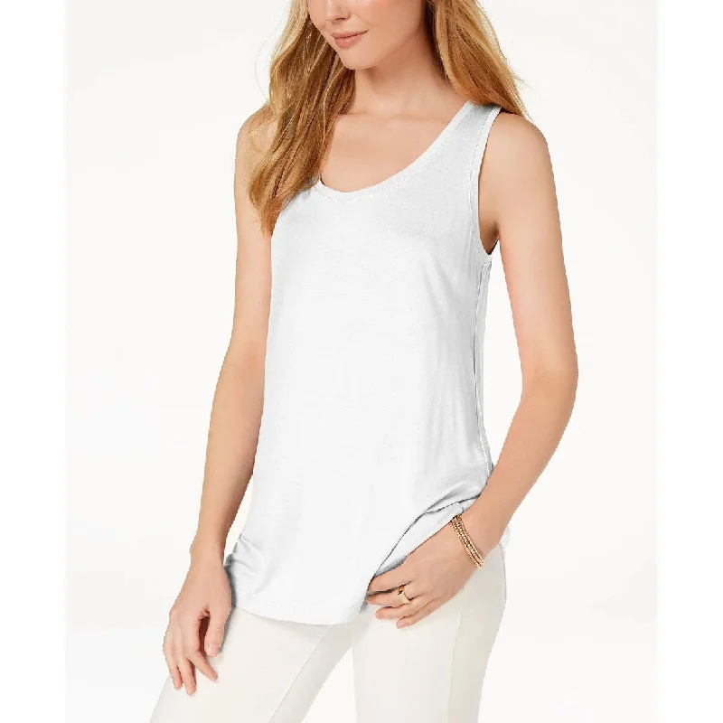 Maison Jules Women's Scoop-Neck Tank White Size Medium