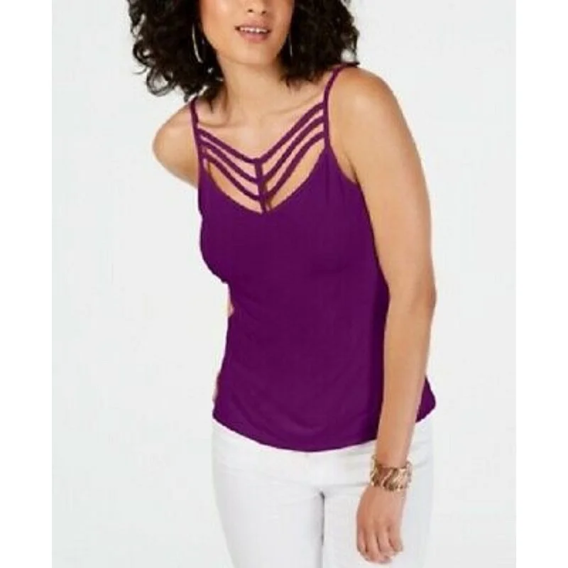 Thalia Sodi Women's Ladder-Trim Tank Top Dark Purple Size Medium