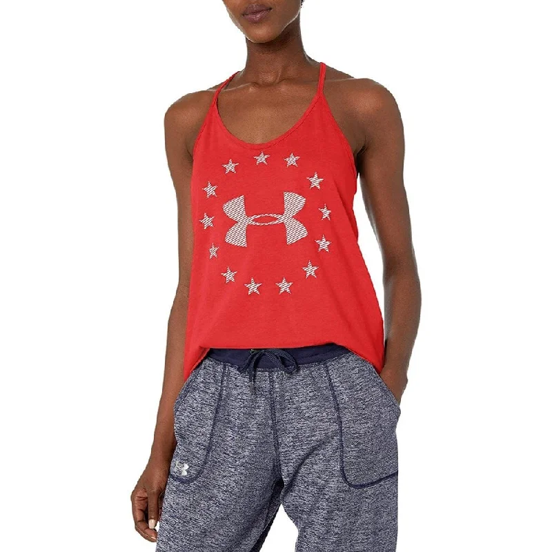 Under Armour Women's Graphic Racerback Tank Top RedWhite Size Medium - Red