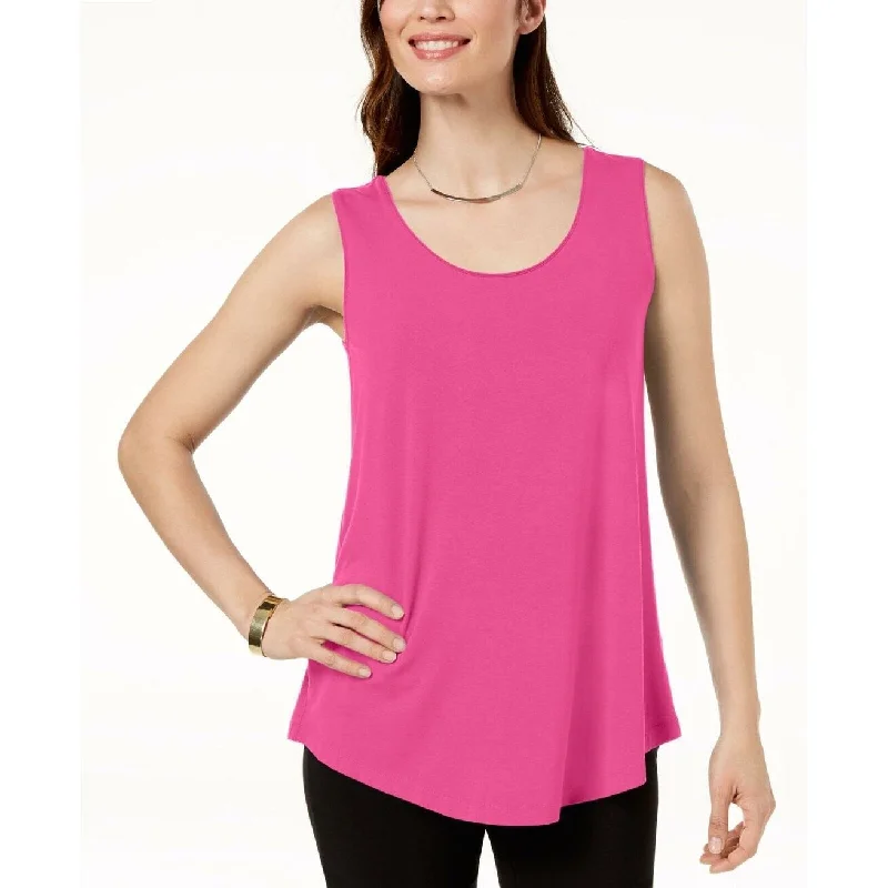 JM Collection Women's Scoop Neck Tank Top Steel Rose Size 2 Extra Large - Pink - XX-Large