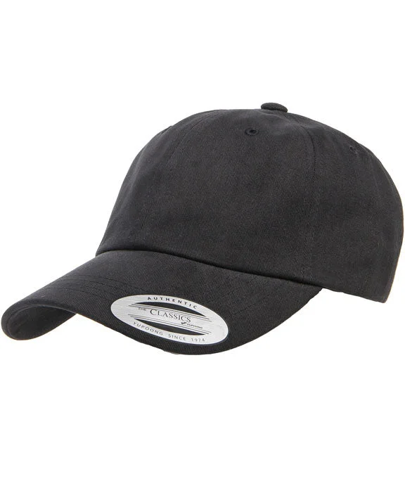 6245PT - Yupoong Adult Peached Cotton Twill Dad Cap | Black