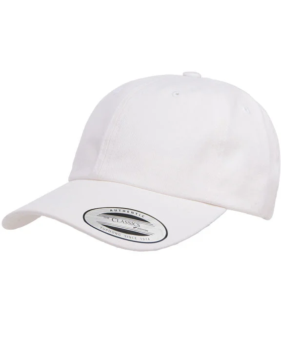 6245PT - Yupoong Adult Peached Cotton Twill Dad Cap | White