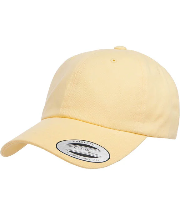 6245PT - Yupoong Adult Peached Cotton Twill Dad Cap | Yellow