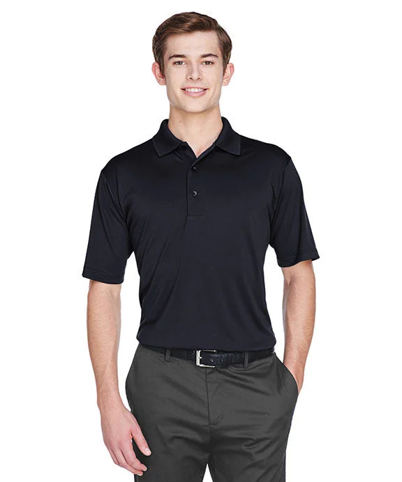 8610 - UltraClub Mens Cool & Dry 8-Star Elite Performance Interlock Polo Shirt | Black