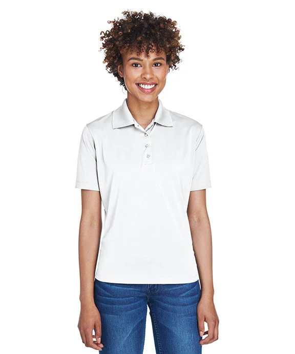 8610L - UltraClub Ladies Cool & Dry 8-Star Elite Performance Interlock Polo Shirt | White