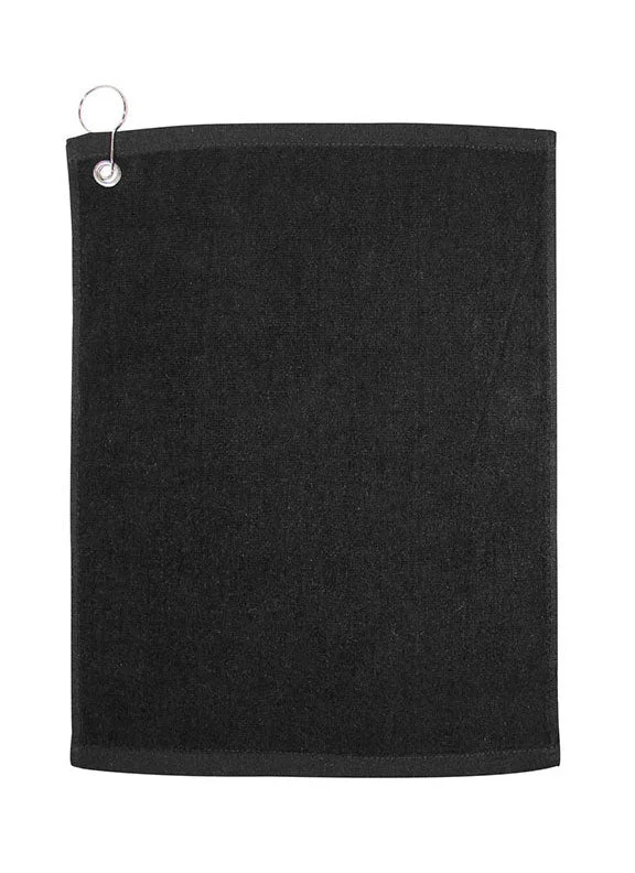 C1518GH - Carmel Towel Company Large Rally Towel with Grommet and Hook | Black