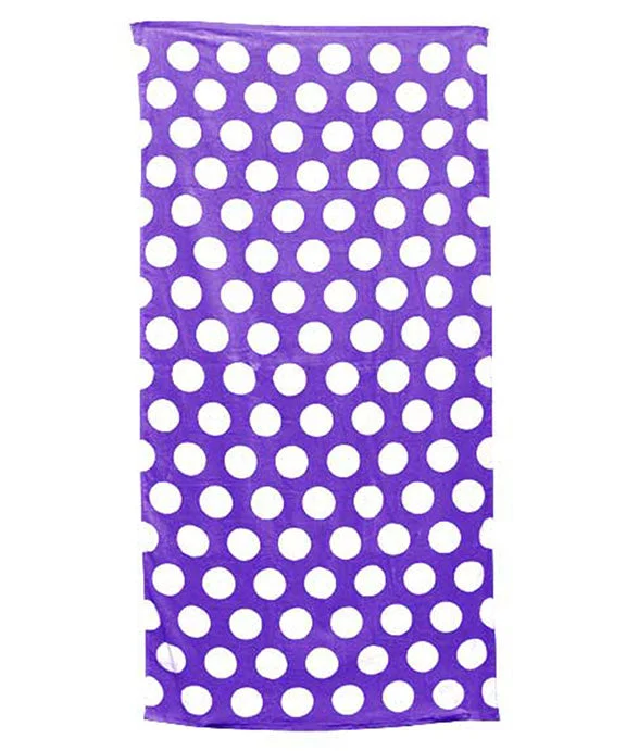 C3060 - Carmel Towel Company Classic Beach Towel | Purple Polka Dot