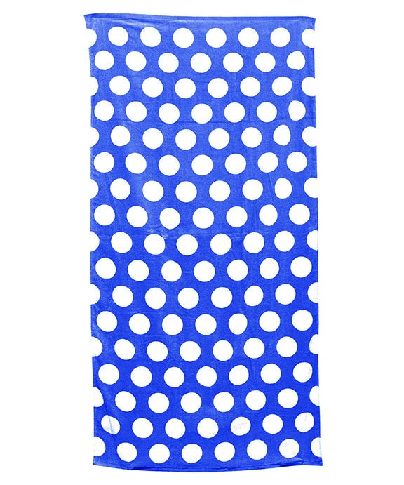 C3060 - Carmel Towel Company Classic Beach Towel | Royal Polka Dot