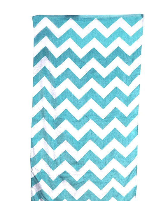 C3060 - Carmel Towel Company Classic Beach Towel | Turquoise Chevron