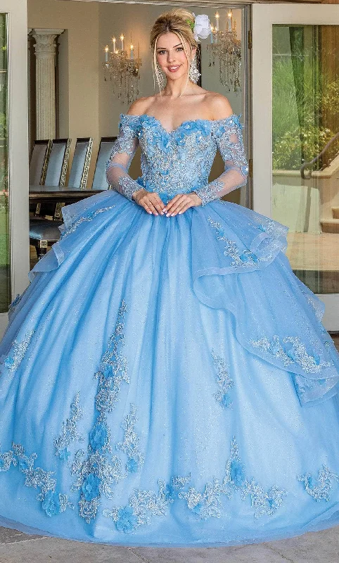 Dancing Queen 1667 - Long Sleeve Quinceanera Ballgown