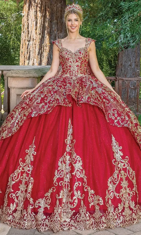 Dancing Queen 1670 - Sequin Lace Peplum Ballgown