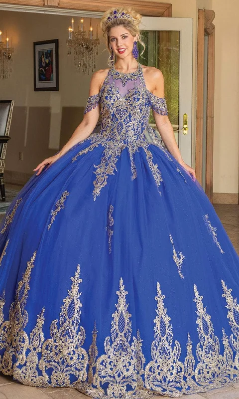 Dancing Queen 1710 - Cold Shoulder Applique Ballgown