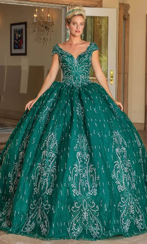 Dancing Queen 1805 - Cap Sleeve Bedazzled Ballgown