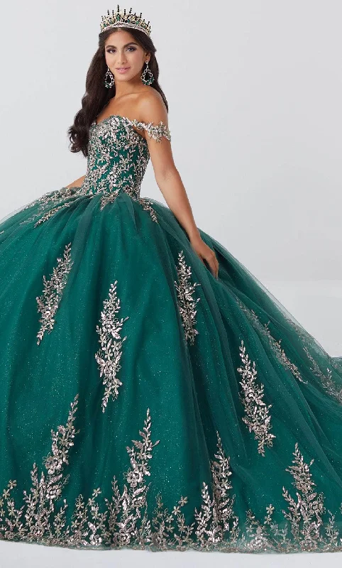 Fiesta Gowns 56466 - Embellished Glittery Tulle Voluminous Dress